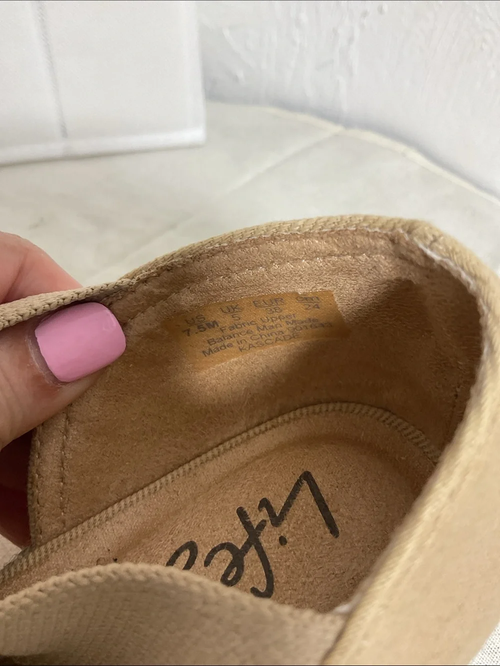 LifeStride Kascade Taupe Espadrille Wedge Sandals Size 7.5M